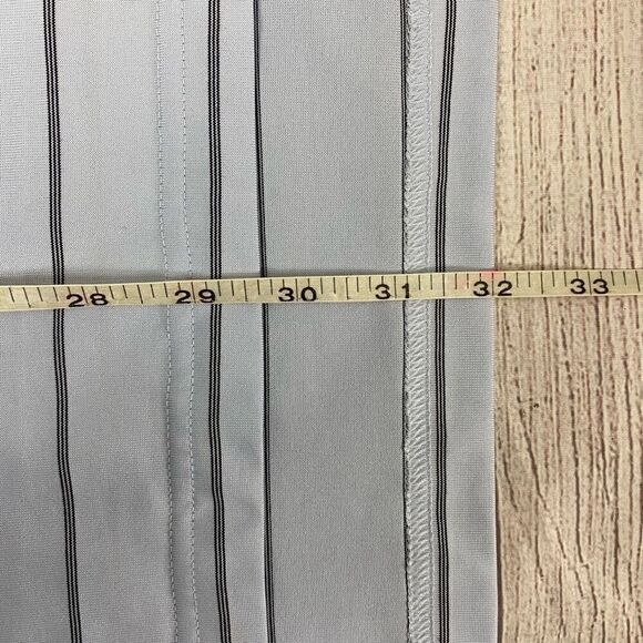 Adidas men XXL clima cool stripe 3 button polo shirt light blue/black - Picture 11 of 12